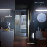 LED light fixture with motion sensor.