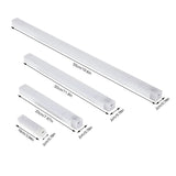 LED light fixture with motion sensor.