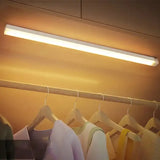 LED light fixture with motion sensor.