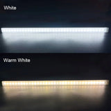 LED light fixture with motion sensor.