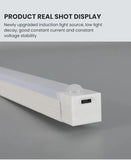 LED light fixture with motion sensor.